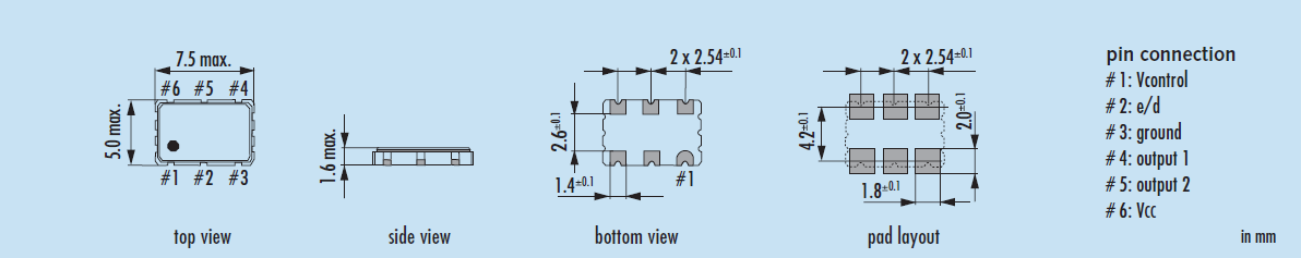 jvd75a 7550 VCXO