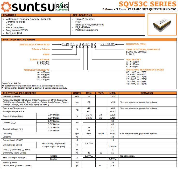 SQV53C 5032 VCXO