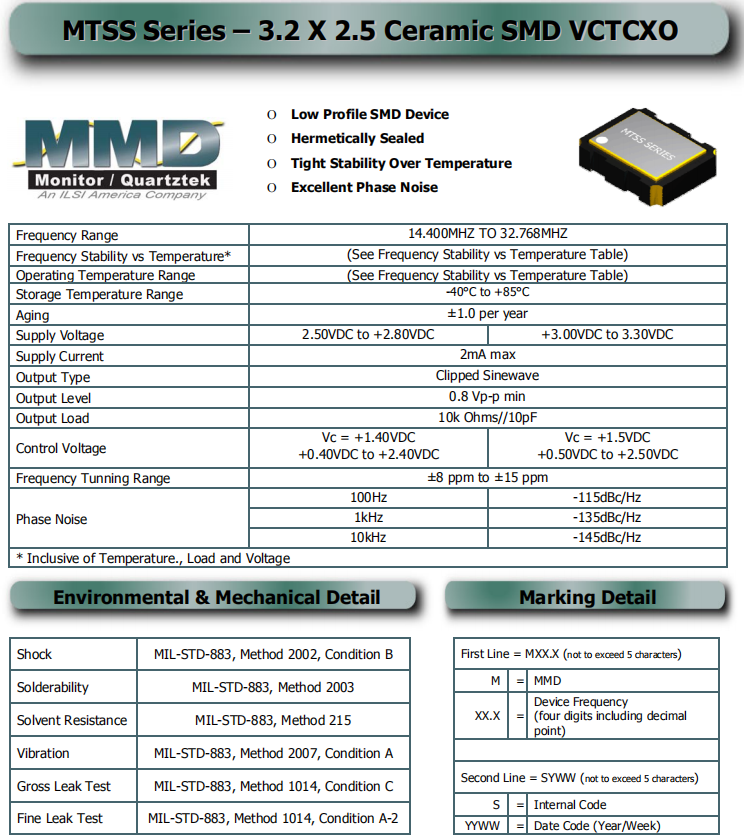 MTSS 3225 VCTCXO