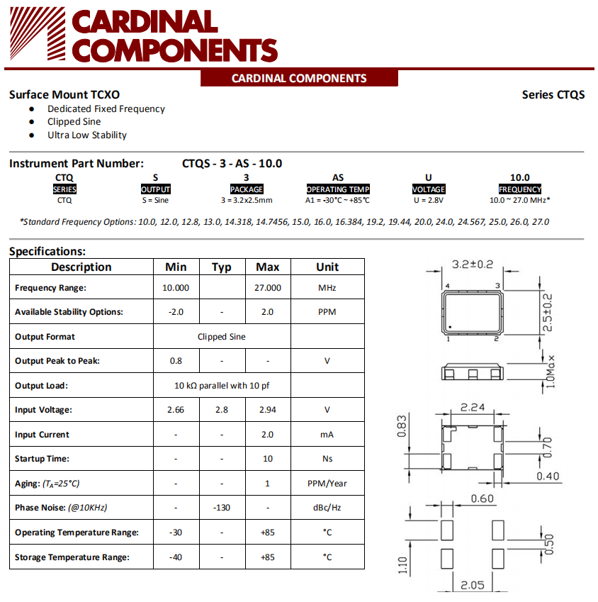 CTQS TCXO 3225