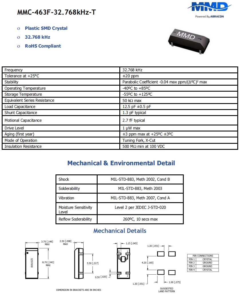 MMC-463F-32.768kHz-T規(guī)格